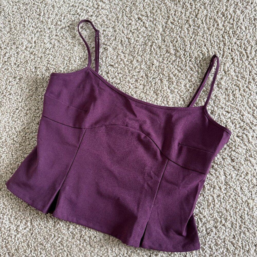H&M Plum Peplum Cami Tank Top NWT Size M
